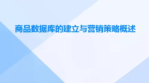 商品数据库的建立与营销策略概述