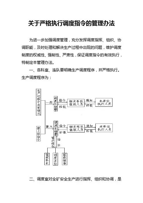 关于严格执行调度指令的管理办法1