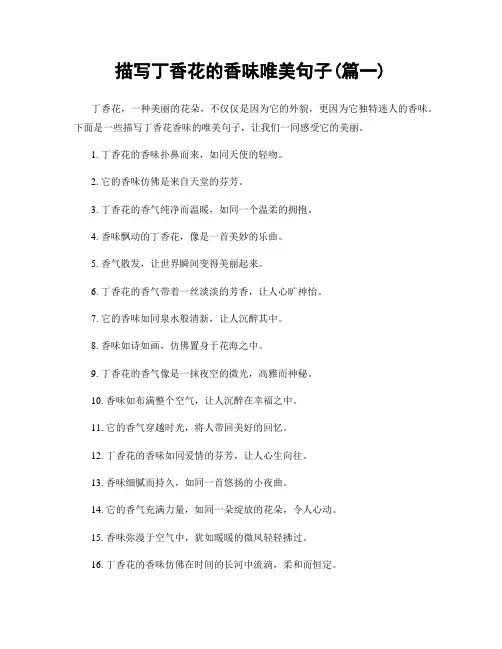 描写丁香花的香味唯美句子(精选两篇)