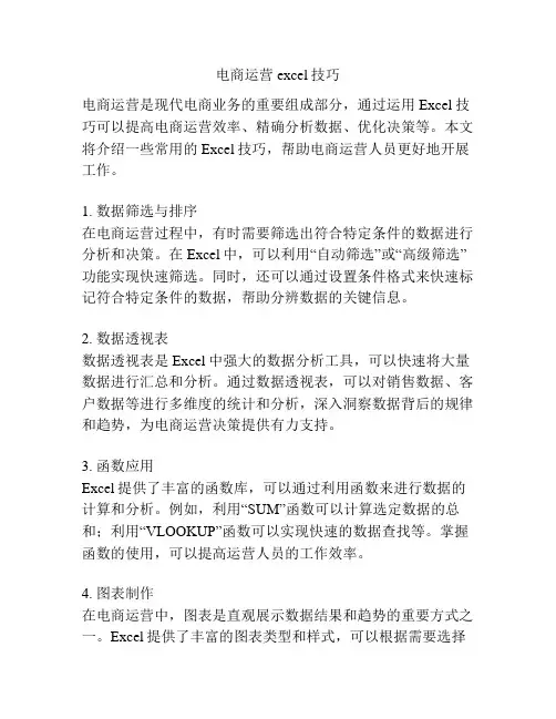 电商运营excel技巧