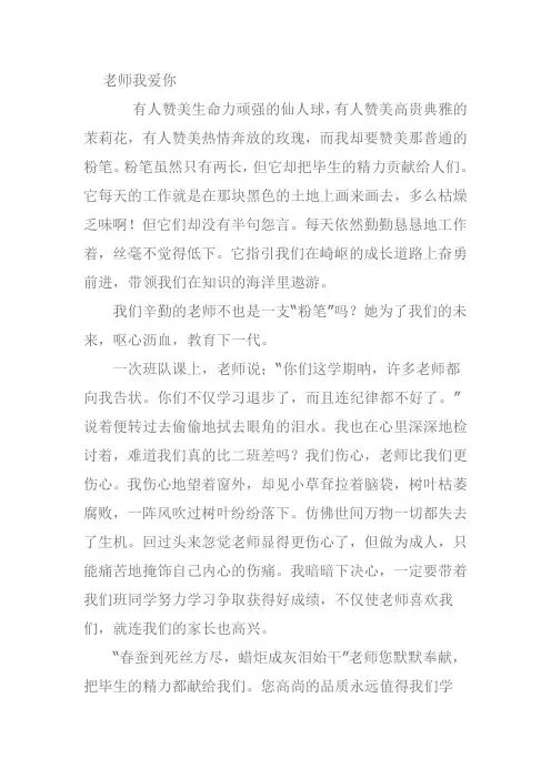 老师我爱你作文