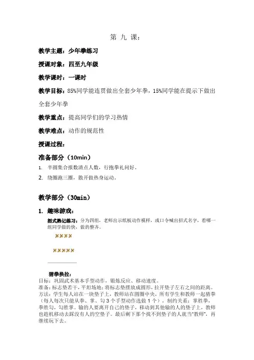 武术课件 9.0 少年拳练习
