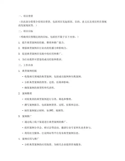 典型案例工作计划模板