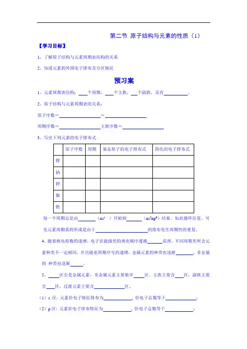 最新高中化学-原子结构与元素的性质导学案 精品