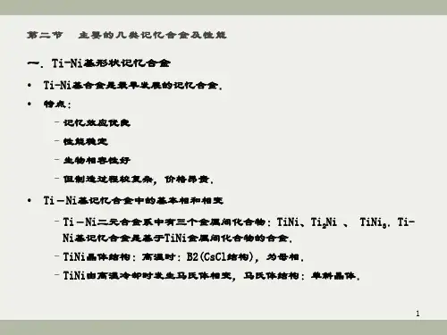 主要的几类记忆合金及性能
