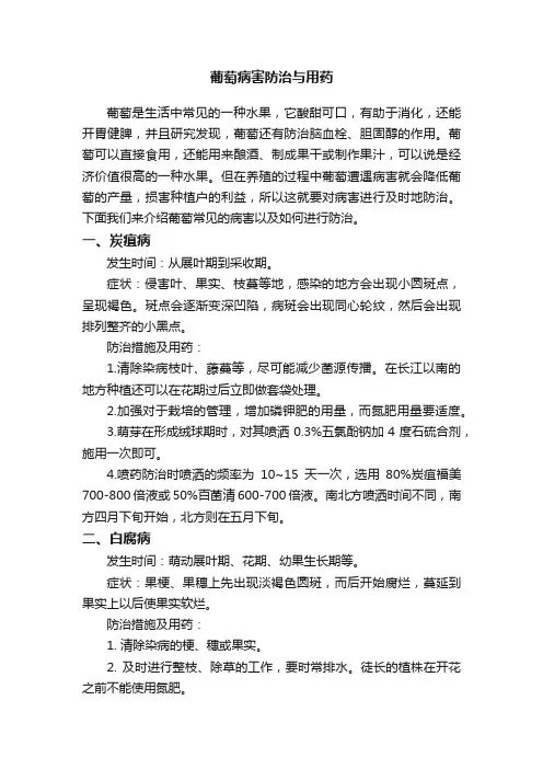 葡萄病害防治与用药