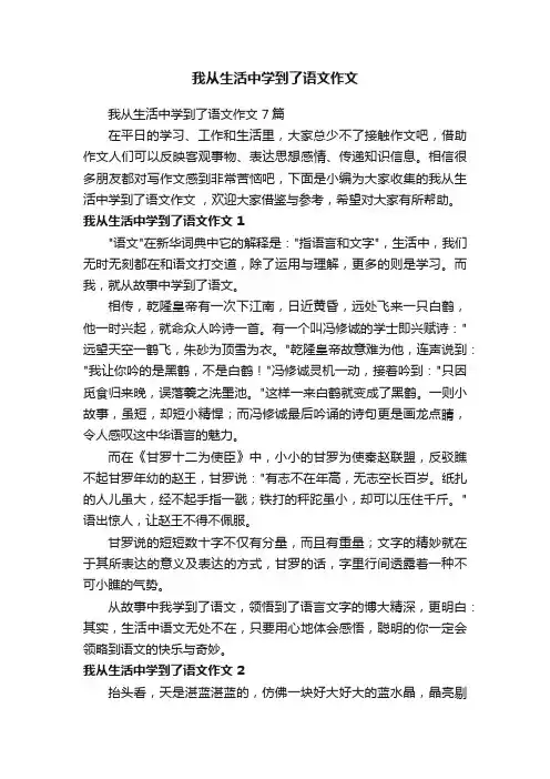 我从生活中学到了语文作文7篇
