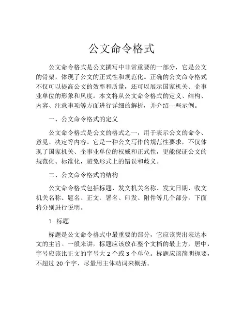 公文命令格式