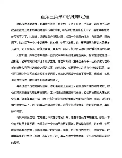 直角三角形中的射影定理