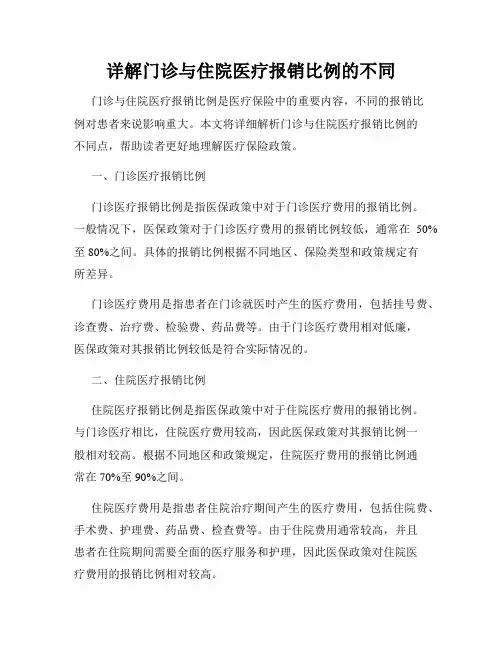 详解门诊与住院医疗报销比例的不同