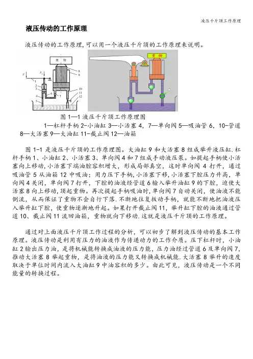 液压千斤顶工作原理