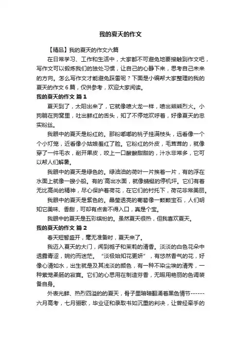 【精品】我的夏天的作文六篇