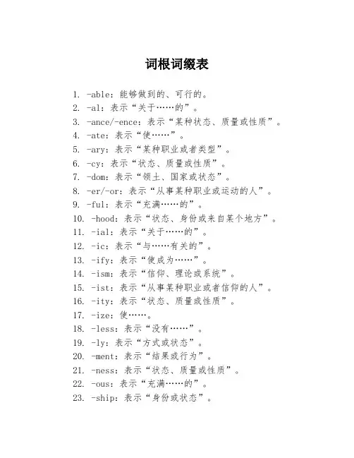 词根词缀表