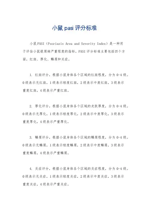 小鼠pasi评分标准