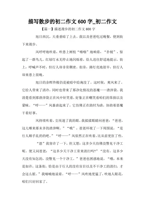 描写散步的初二作文600字_初二作文