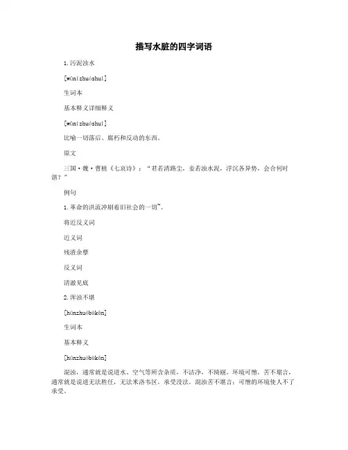 描写水脏的四字词语