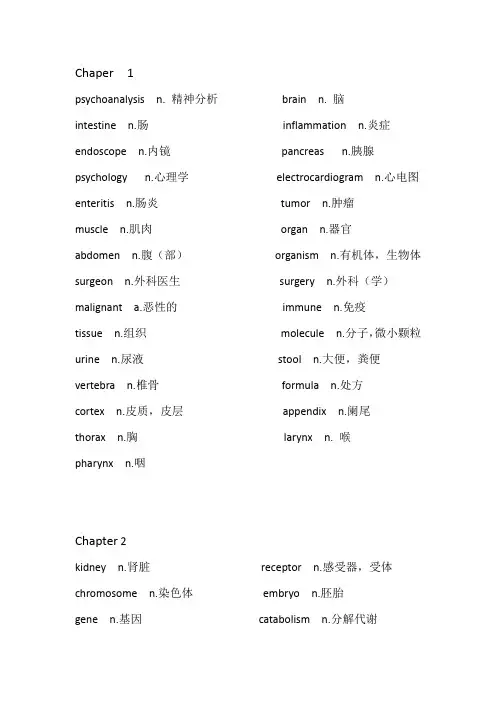医学专业英语单词
