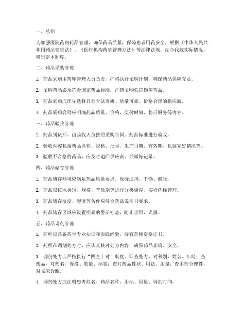 医院药房药品监督管理制度
