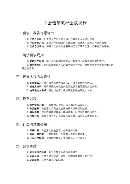 工会选举流程会议议程