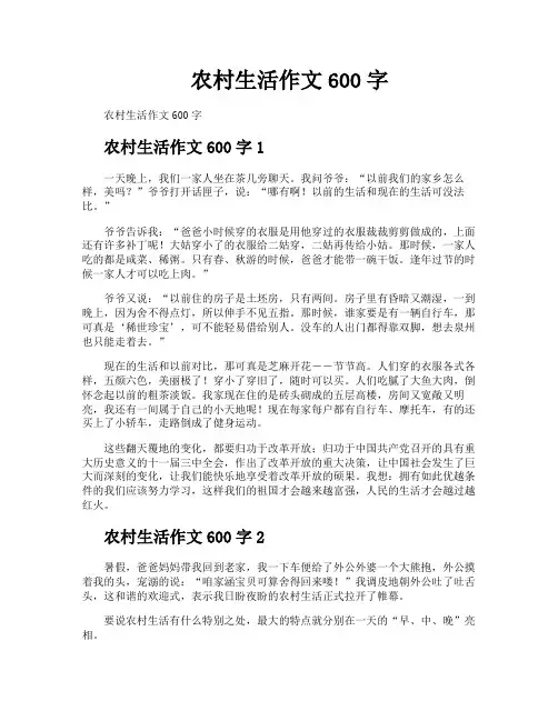 农村生活作文600字