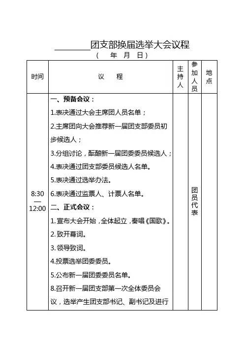 团支部换届选举资料
