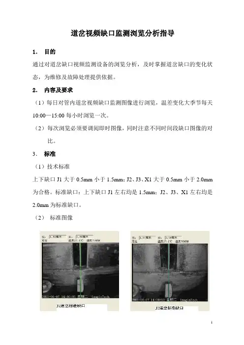 道岔视频缺口监测浏览指导