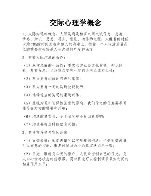 交际心理学概念