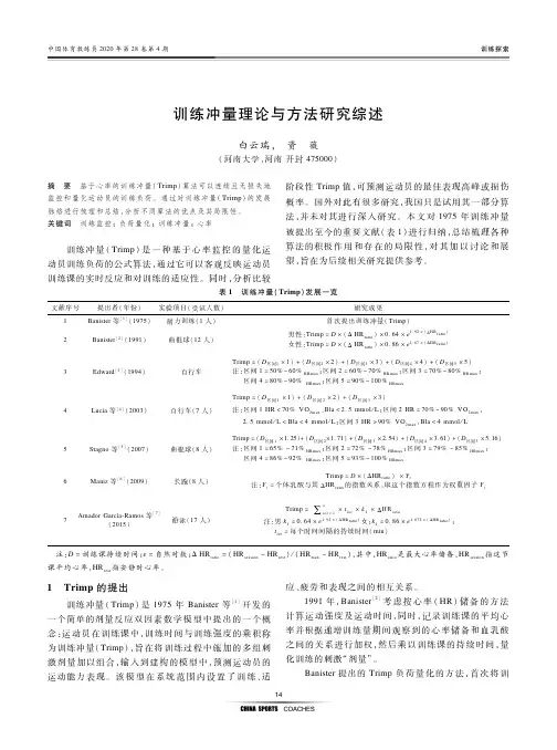 训练冲量理论与方法研究综述