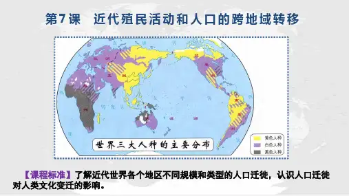 第7课近代殖民活动和人口的跨地域转移(教学课件)——高中历史人教统编版选择性必修三