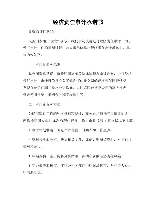 经济责任审计承诺书