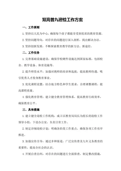 双高普九迎检工作方案