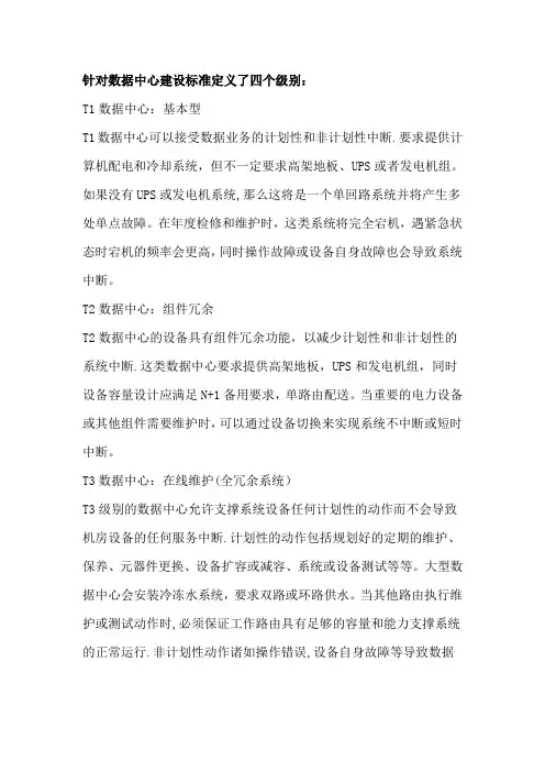 数据中心等级