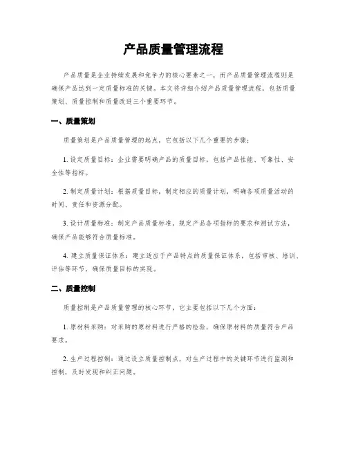 产品质量管理流程