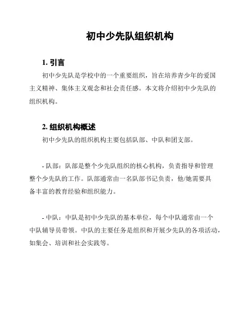 初中少先队组织机构