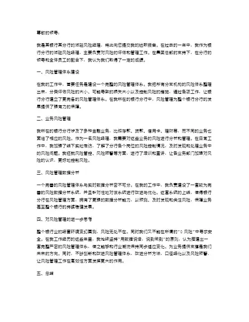 【银行分行派驻风险经理述职报告】派驻业务经理述职报告