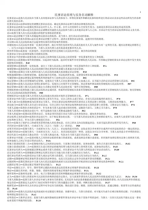 名词解释民事诉讼原理与实务