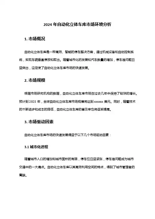 2024年自动化立体车库市场环境分析