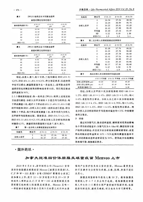 加拿大批准四价体脑膜炎球菌疫苗Menveo上市