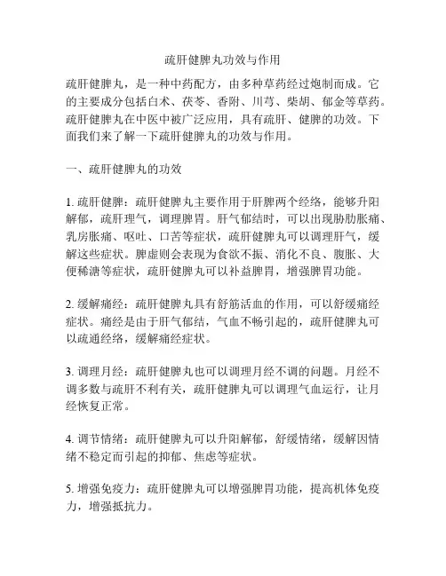 疏肝健脾丸功效与作用