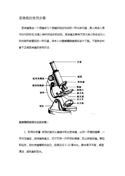 显微镜的使用步骤
