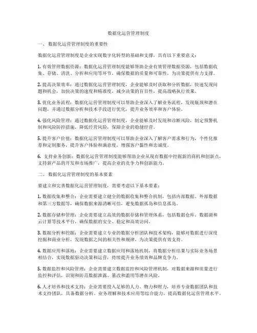 数据化运营管理制度