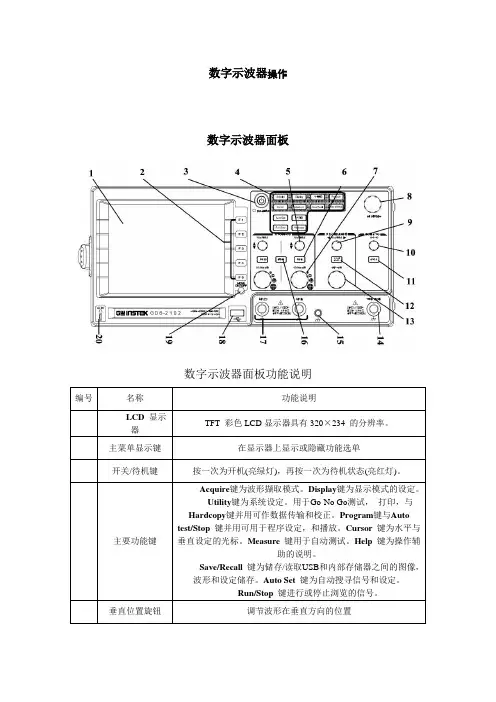 数字示波器操作