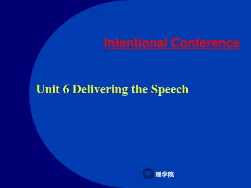 Unit 6 Delivering the Speech