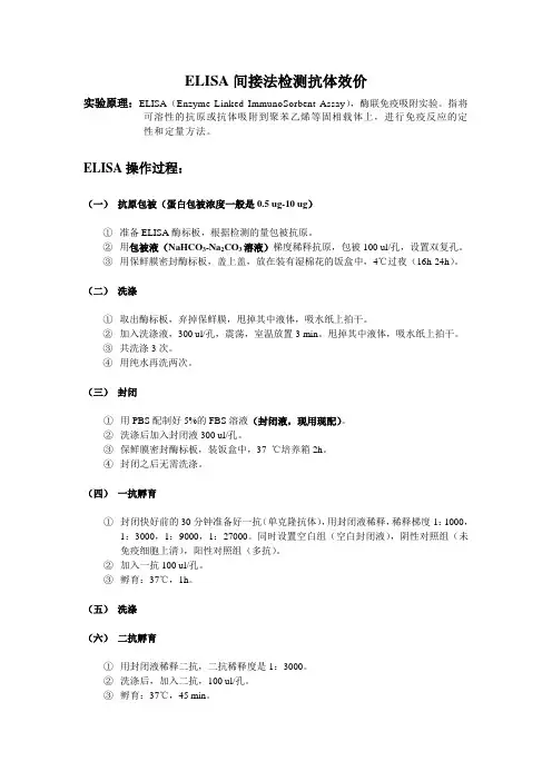 ELISA法检测抗体效价