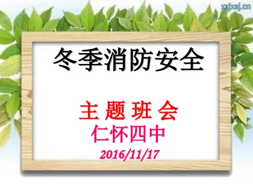冬季消防安全主题班会ppt课件