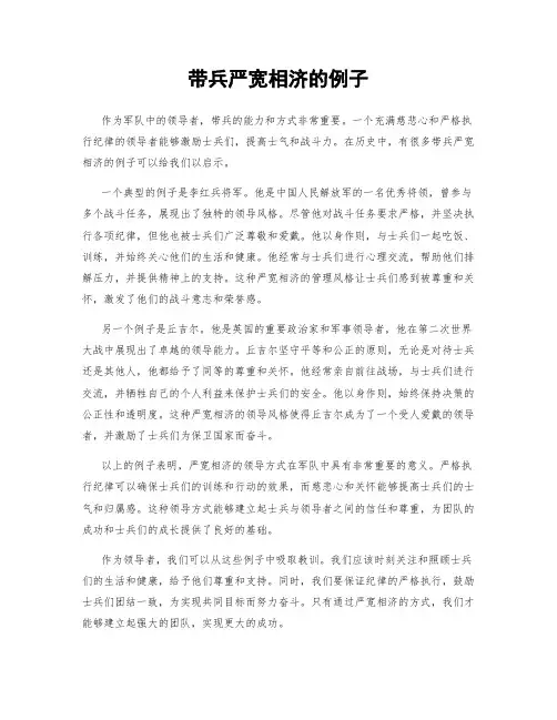 带兵严宽相济的例子