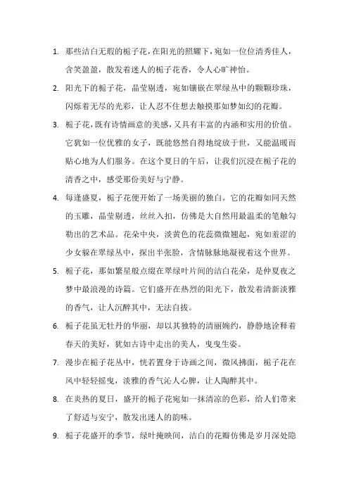 描写栀子花的优美句子 (2)
