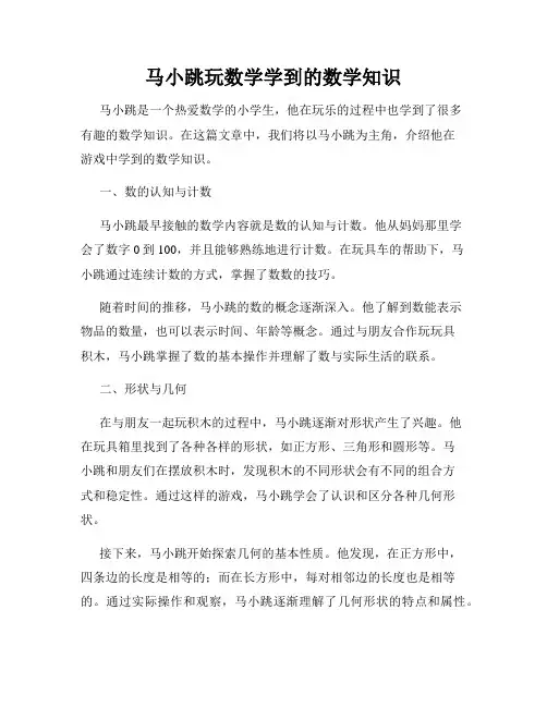 马小跳玩数学学到的数学知识