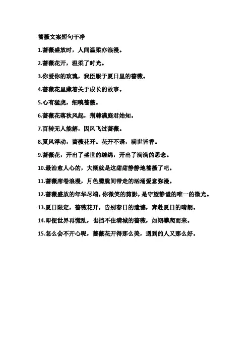蔷薇文案短句干净