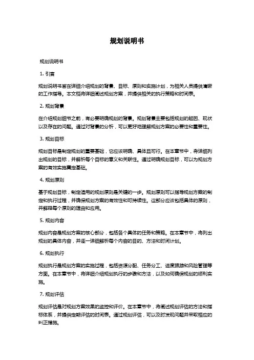 规划说明书